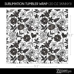 Alternative view of Floral Bat 2 (Sublimation Wrap) 20 oz Skinny