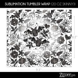 Alternative view of Floral Bat (Sublimation Wrap) 20 oz Skinny