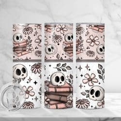 Floral Books Skellie (Sublimation Wrap) 20 oz Skinny