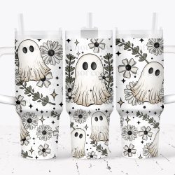 Floral Ghost UV DTF Tumbler Wrap 40oz