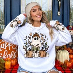 Ghost Beanie DTF Transfer (w/optional sleeve design)