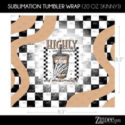 Alternative view of Highly Caffeinated (Sublimation Wrap) 20 oz Skinny