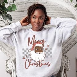 Merry Christmas Santa (Dark Skin) DTF Transfer