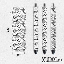 Monochrome Spooky White VINYL Pen Wrap