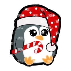Penguin Christmas – Acrylic Badge Reel Blank (2") No Hole | Optional Sticker or UV DTF