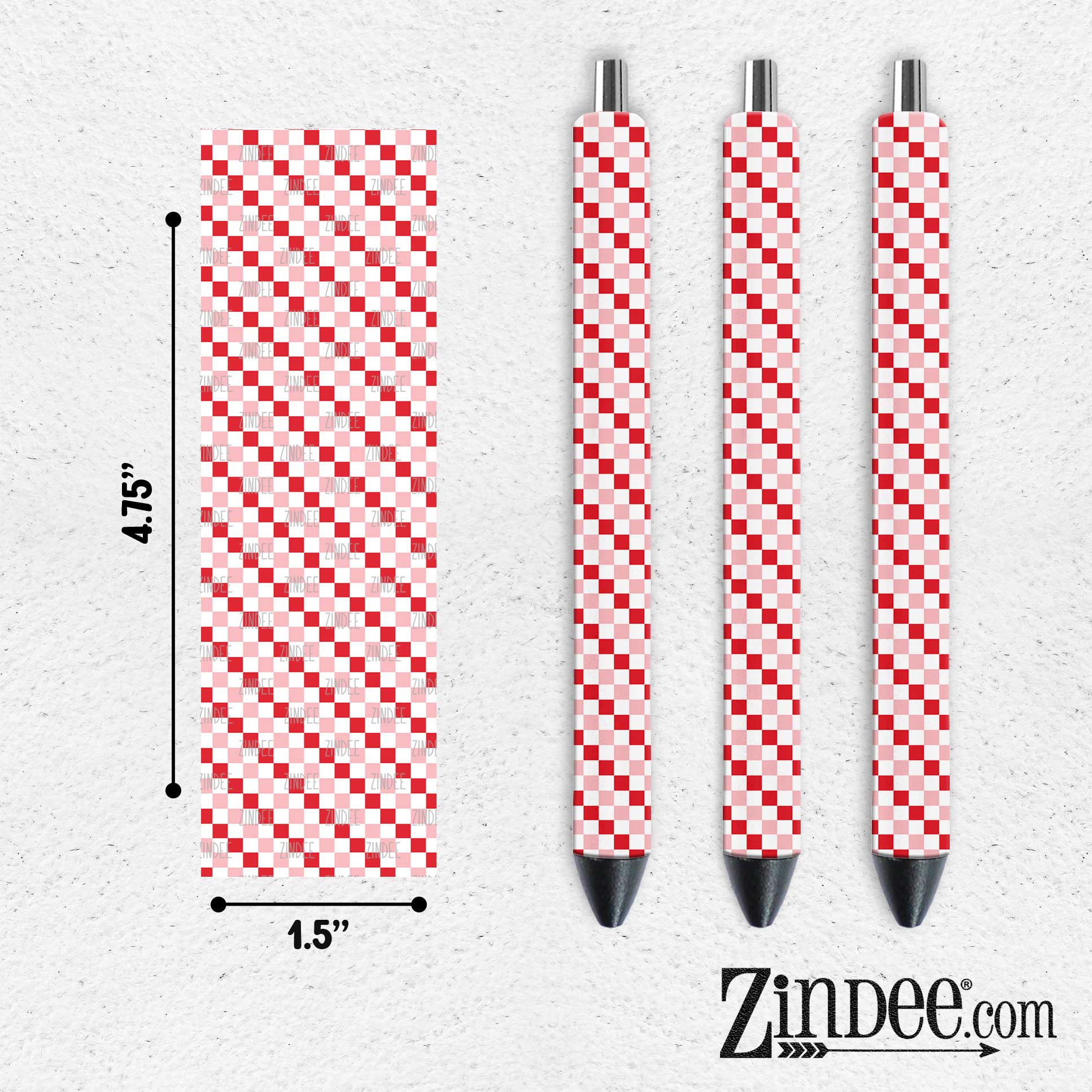 Peppermint Checker VINYL Pen Wrap