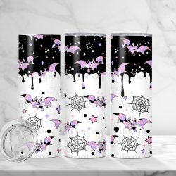Pink Purple Bats (Sublimation Wrap) 20 oz Skinny