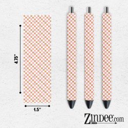 Pink Tan Checker VINYL Pen Wrap