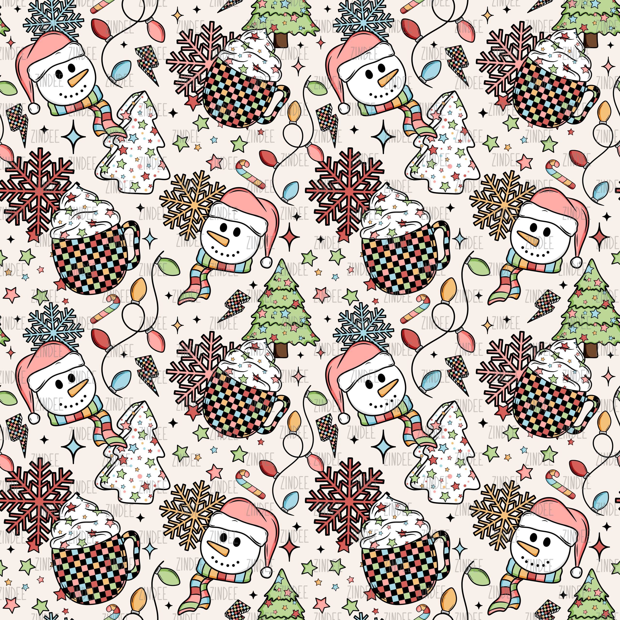 Retro Snowman seamless (vinyl)