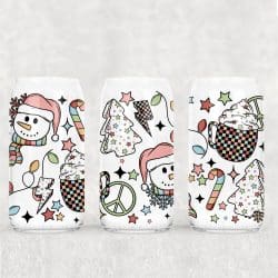 Retro Snowmen UV DTF Can Wrap