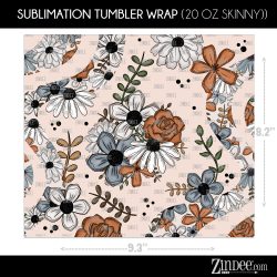Alternative view of Rustic Florals (Sublimation Wrap) 20 oz Skinny
