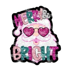 Sparkle Santa (Light Skin) – Acrylic Badge Reel Blank (2") No Hole | Optional Sticker or UV DTF