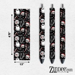 Spooky Merry Casket VINYL Pen Wrap