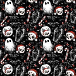 Spooky Merry Casket seamless (vinyl)