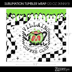 Alternative view of Villains Coffee (Sublimation Wrap) 20 oz Skinny