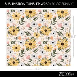 Alternative view of Watercolor Florals (Sublimation Wrap) 20 oz Skinny