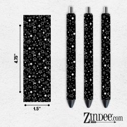 White Sketch Stars VINYL Pen Wrap