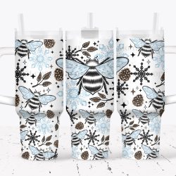 Winter Bees UV DTF Tumbler Wrap 40oz