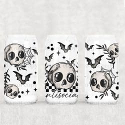 Antisocial Skull UV DTF Can Wrap