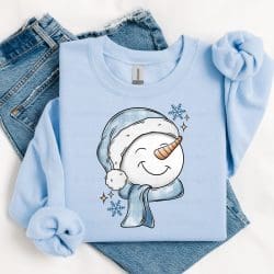 Blue Snowman DTF Transfer
