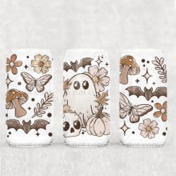Boho Fall Spookies UV DTF Can Wrap