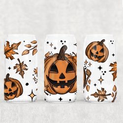 Fall Jack O Lantern UV DTF Can Wrap