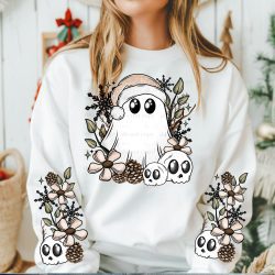 Cottagecore Christmas Ghost DTF Transfer (w/optional sleeve design)