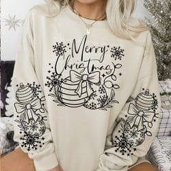 Merry Christmas DTF Transfer (w/optional sleeve design)