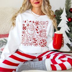 Christmas Doodle Collage DTF Transfer