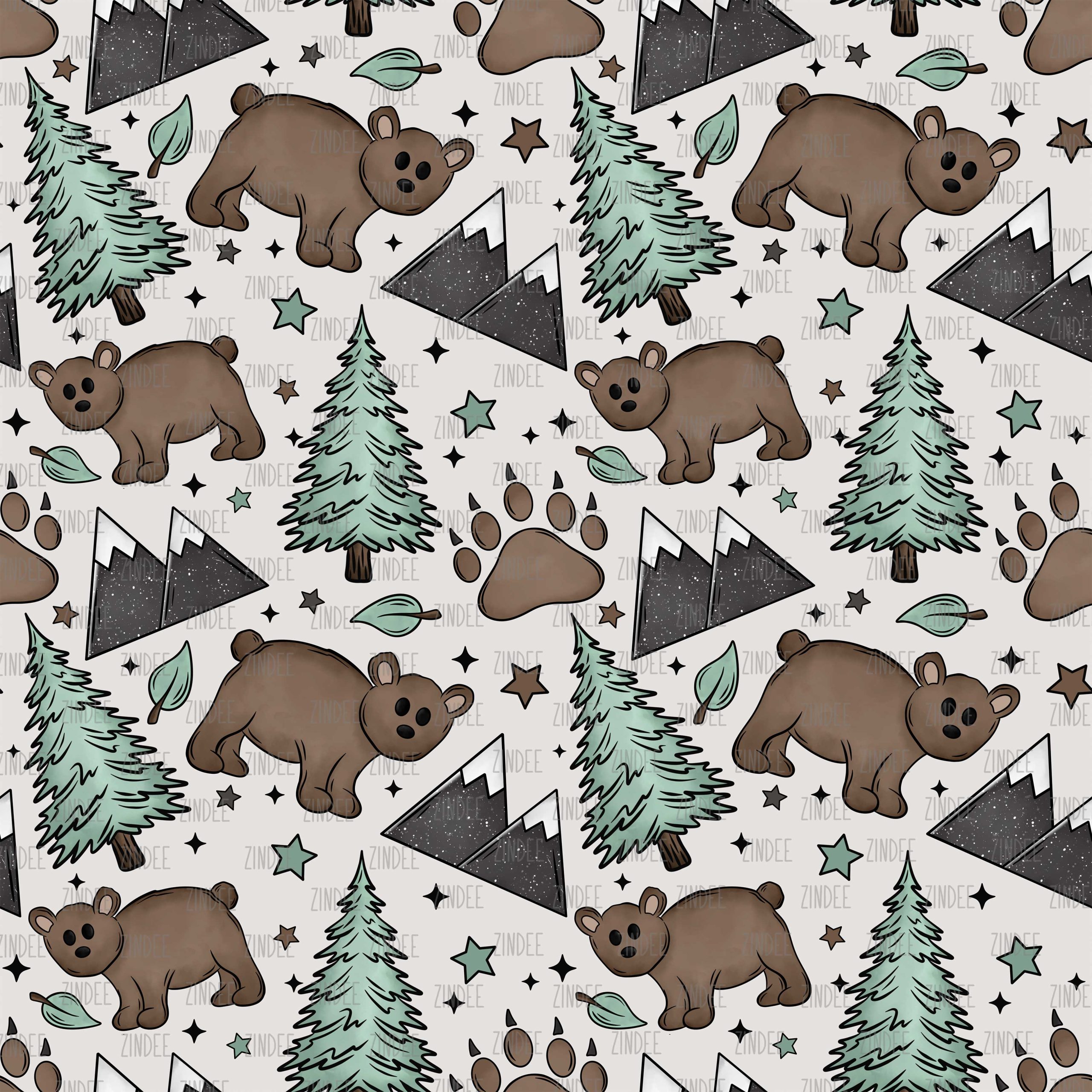 Bears And Trees seamless (vinyl)