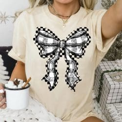 Black Plaid Bow DTF Transfer