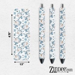 Blue Snowman VINYL Pen Wrap