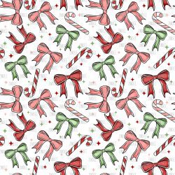 Candy Cane Bow seamless (vinyl)