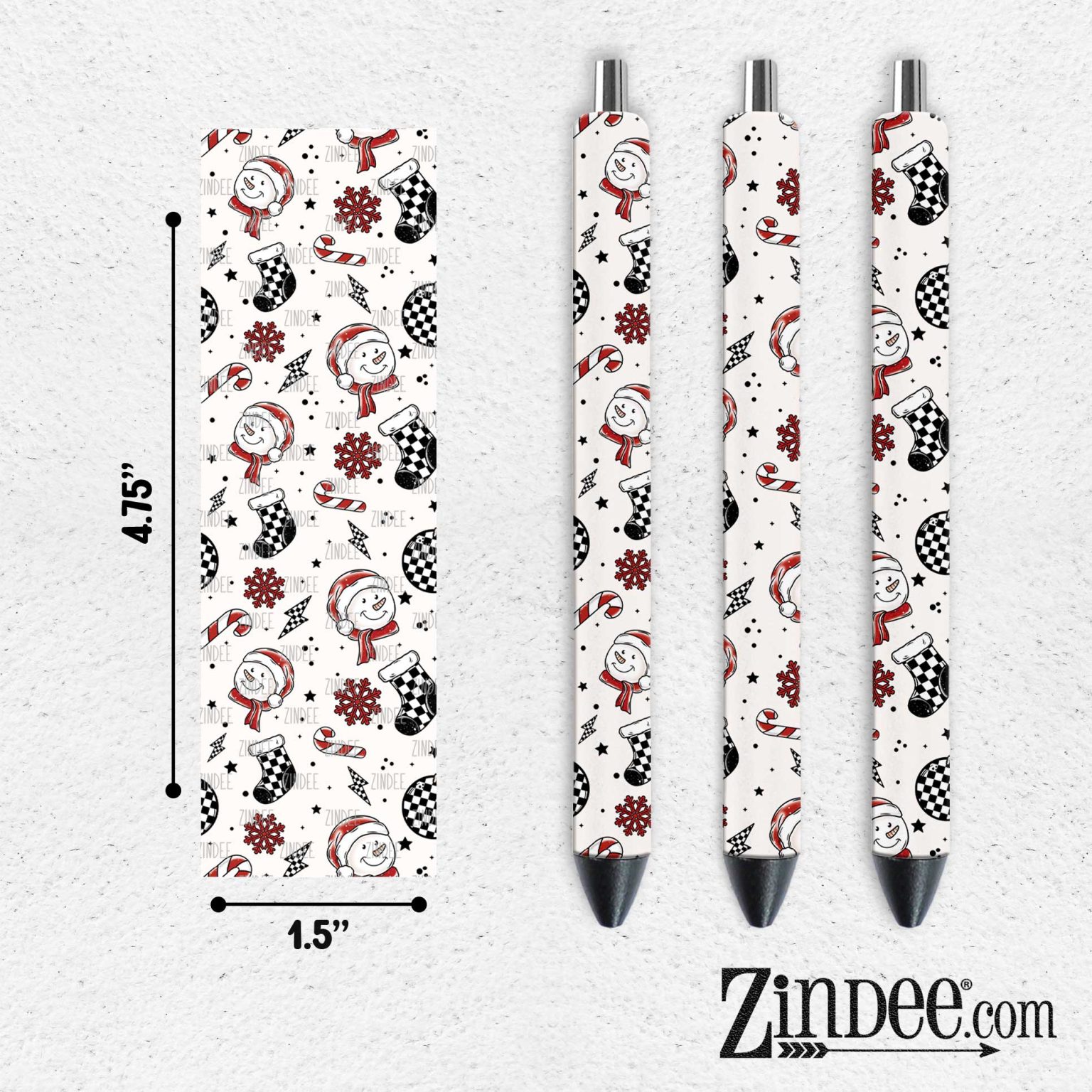 Checker Christmas VINYL Pen Wrap – Zindee
