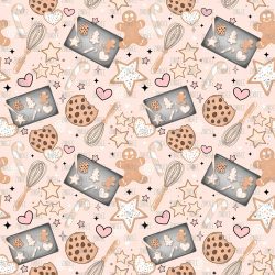 Christmas Baking Pink seamless (vinyl)