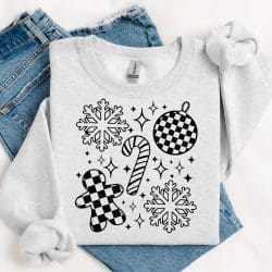 Christmas Checker Doodle DTF Transfer