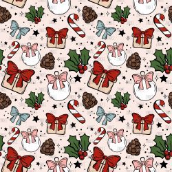 Christmas Doodles Dark seamless (vinyl)