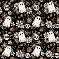 Cottagecore Ghost Winter Black seamless (Sublimation Sheet)