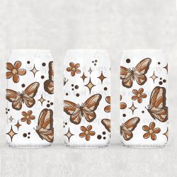 Starry Fall Butterflies UV DTF Can Wrap