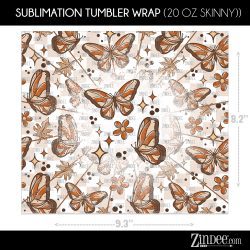 Alternative view of Fall Butterflies (Sublimation Wrap) 20 oz Skinny