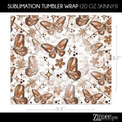 Alternative view of Fall Butterflies (Sublimation Wrap) 20 oz Skinny