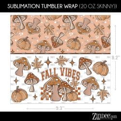 Alternative view of Fall Mushroom And Leaves (Sublimation Wrap) 20 oz Skinny
