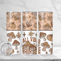 Fall Mushroom And Leaves (Sublimation Wrap) 20 oz Skinny