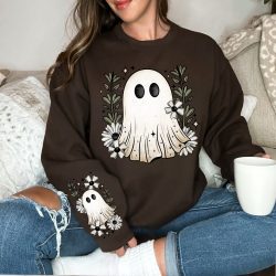 Floral Ghost DTF Transfer (w/optional sleeve design)