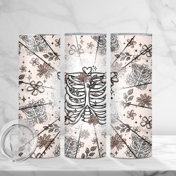 Floral Rib Cage (Sublimation Wrap) 20 oz Skinny