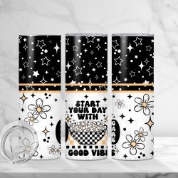 Good Vibes Daisy (Sublimation Wrap) 20 oz Skinny