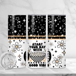 Good Vibes Daisy (Sublimation Wrap) 20 oz Skinny