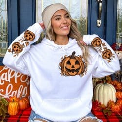 Fall Jack O Lantern DTF Transfer (w/optional sleeve design)
