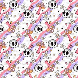Shrooms Skull seamless (vinyl)