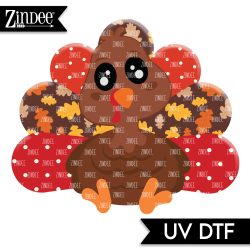 Sitting Turkey UV DTF Decal (matches acrylic blank)